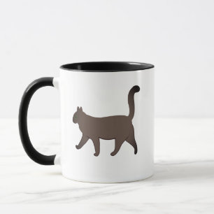 Cute Minimalist Cat Graphic   Simple Walking Cat Mug