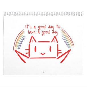 Cute Minimalist Cat Illustration  Calendar