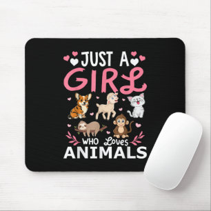 Cute Minimalist Cat Illustration Funny Pet Lover Mouse Pad