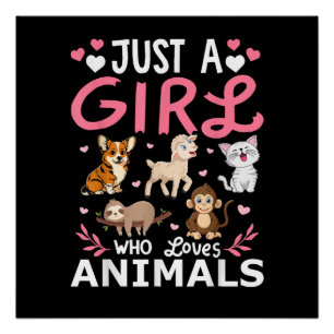 Cute Minimalist Cat Illustration Funny Pet Lover Poster