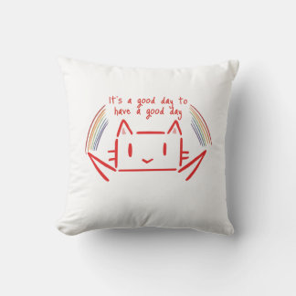 Cute Minimalist Cat Illustration  Throw Pillow