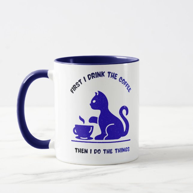 Cute Minimalist Cat Lover Mug (Left)
