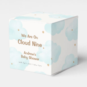 Cute Minimalist Cloud Nine Stars Baby Shower Favor Box