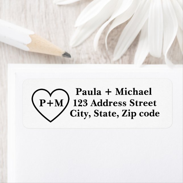 Cute Minimalist Couple Addressed Initial Heart  (Insitu)