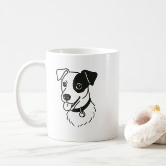 Cute Minimalist Dog Line Art Coffee Mug