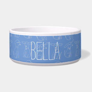 Cute Minimalist Dog Line Pattern Customizable Name