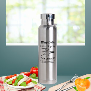 Cute Minimalist Grandma Pickleball Funny Humour Water Bottle