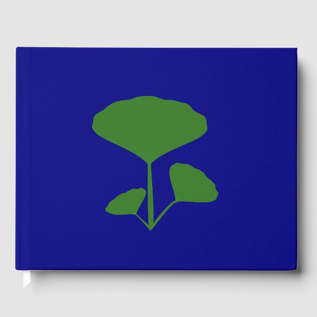 cute minimalist green sprout pattern tie guest book (Front)