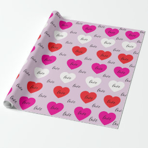 Cute Minimalist Hearts Love Pattern  Wrapping Paper