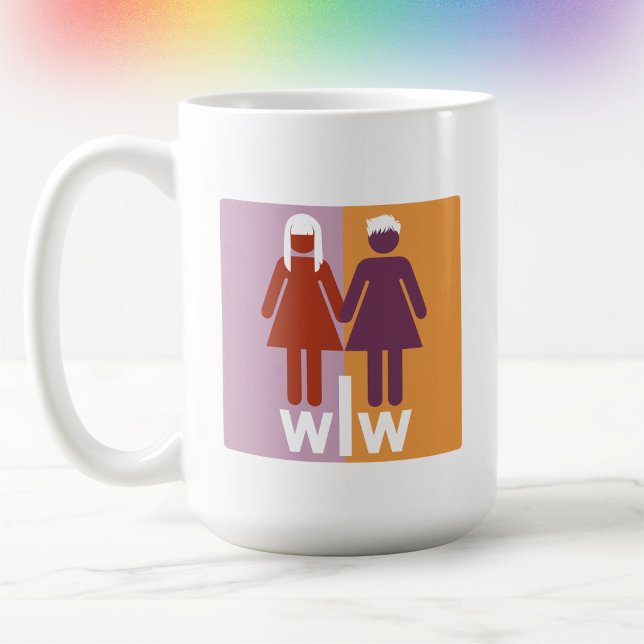 Cute Minimalist Lesbian Pride Colours  Coffee Mug (Creator Uploaded)