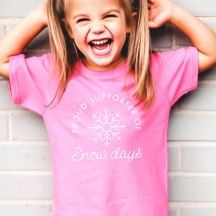 Cute Minimalist Modern Snow Days Pink T-Shirt