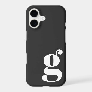 Cute Minimalist Monogram Letter in Black