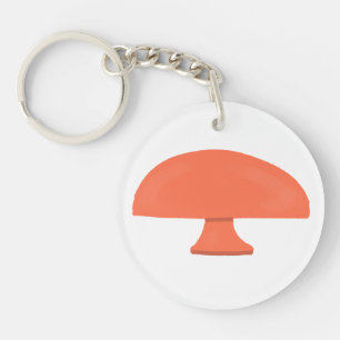 Cute Minimalist Orange Mushroom Forest Gift Keychain