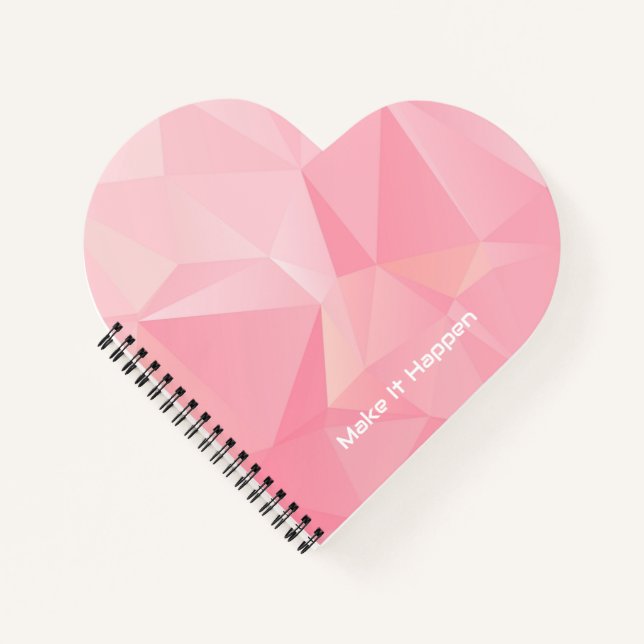 Cute Minimalist Pastel Rose Motivational Notebook (Front)