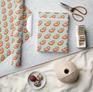 Cute Minimalist Peanut Pattern Kawaii Cartoon  Wrapping Paper