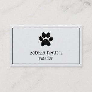 Cute Minimalist Pet Sitter Dog Walker Paw Business Card