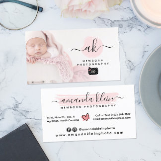 Cute Minimalist Photographer Camera Custom Photo Business Card