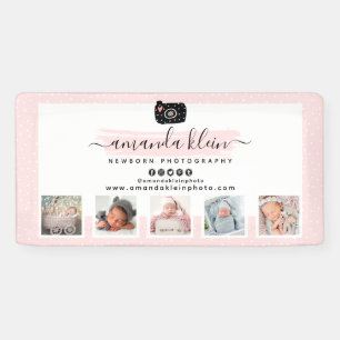 Cute Minimalist Photographer Camera Logo & Photos Banner