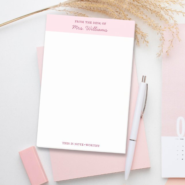 Cute Minimalist Pink From the Desk of Post-it Notes (Creator Uploaded)