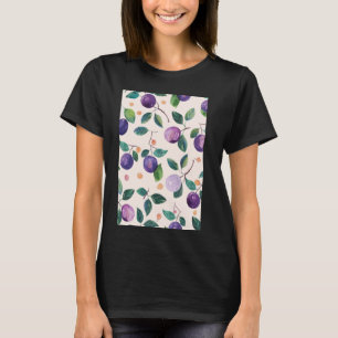 Cute Minimalist Plum Pattern Art T-Shirt