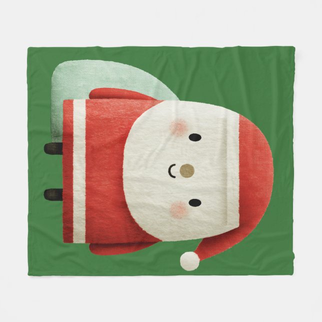Cute Minimalist Santa Claus Fleece Blanket (Front (Horizontal))