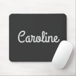 Cute Minimalist Script Typography Name Black White Mouse Pad<br><div class="desc">Cute Minimalist Script Typography Name Black White Mouse Pad</div>