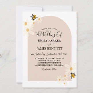 Cute Minimalist Spring Daisy Floral Arch  Invitation