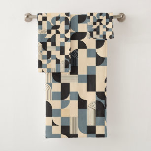 Cute minimalist tiled pattern bath towel set