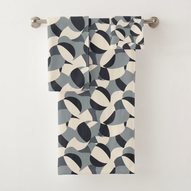 Cute minimalist tiled pattern  bath towel set (Insitu)
