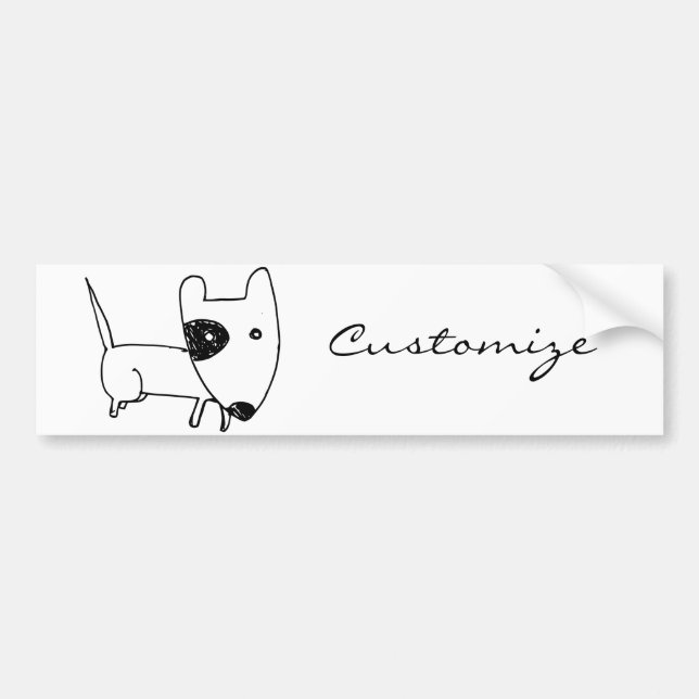 Cute Minimalistic Black-eye Dog Thunder_Cove Bumper Sticker (Front)