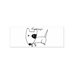 Cute Minimalistic Black-eye Dog Thunder_Cove Rubber Stamp