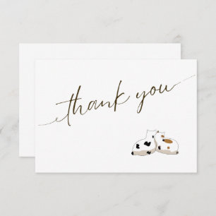 Cute minimalistic script cats couple thank you card