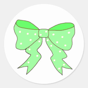 Cute Mint Bow Classic Round Sticker