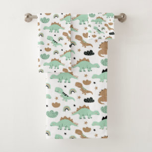 Cute Mint Green Dinosaur Motif
