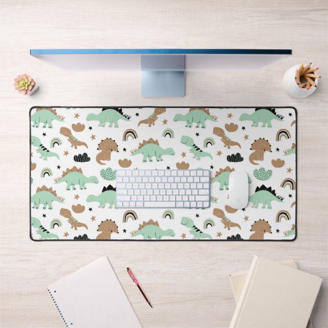 Cute Mint Green Dinosaur Motif (Bureau 1)