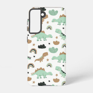 Cute Mint Green Dinosaur Pattern Samsung Galaxy Case