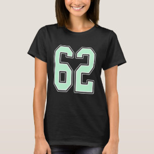 Cute Mint Green Number 62 Jersey Player Uniform #6 T-Shirt