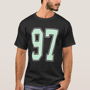 Cute Mint Green Number 97 Jersey Player Uniform #9 T-Shirt