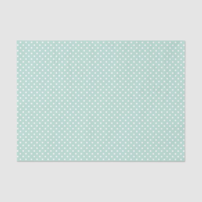 Cute Mint Green & White Polkadots Tissue Paper (Front)