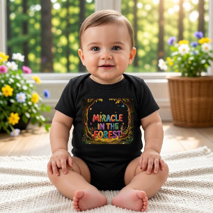 Cute Miracle in the Forest Enchanted Woodland  Baby Bodysuit