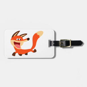 Cute Mischievous Cartoon Fox Luggage Tag