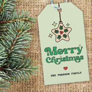 Cute Mistletoe Star Ornament Merry Christmas  Gift Tags