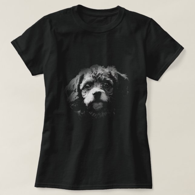 Cute Mixed Breed Dog Poodle T-Shirt (Design Front)