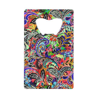 Cute mixed colourful flowers patterns credit card bottle opener