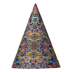 Cute mixed colourful flowers patterns party hat