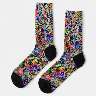 Cute mixed colourful flowers patterns socks