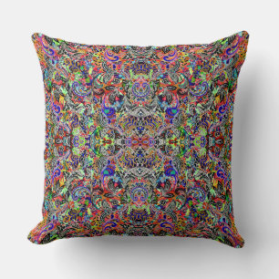 Cute mixed colourful flowers patterns throw pillow