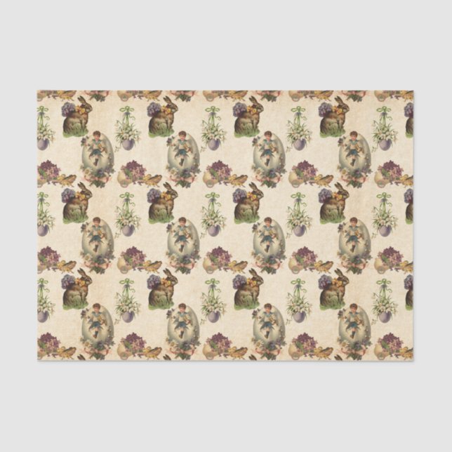 Cute mixed Easter pattern party tissue Tissue Paper (Front)