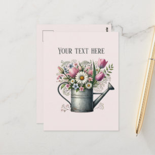 Cute mixed flowers customizable postcard