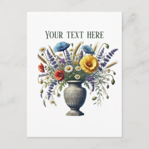 Cute mixed flowers customizable postcard